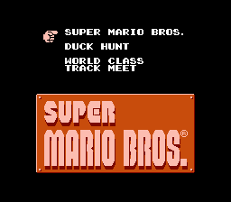 Super Mario Bros., Duck Hunt, World Class Track Meet Title Screen